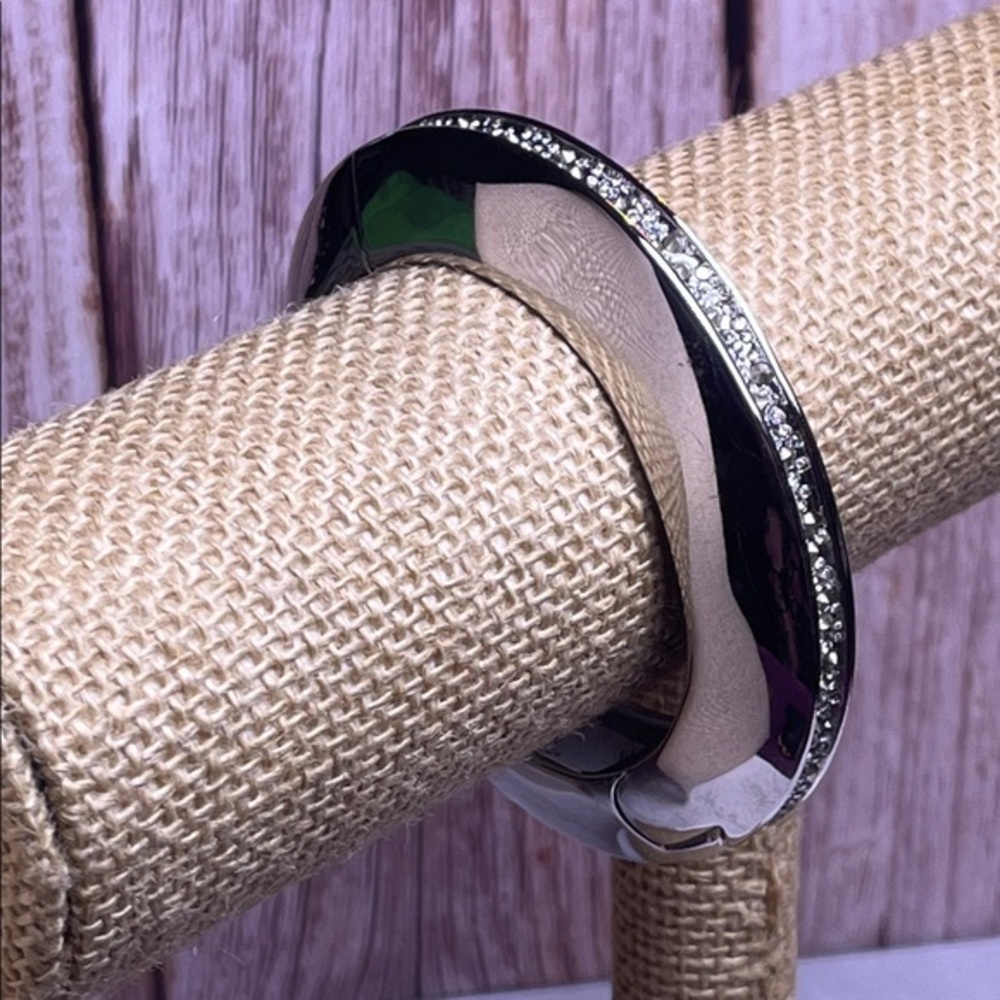 Alexis Bittar Silver Bangle with Crystal Detailing RARE